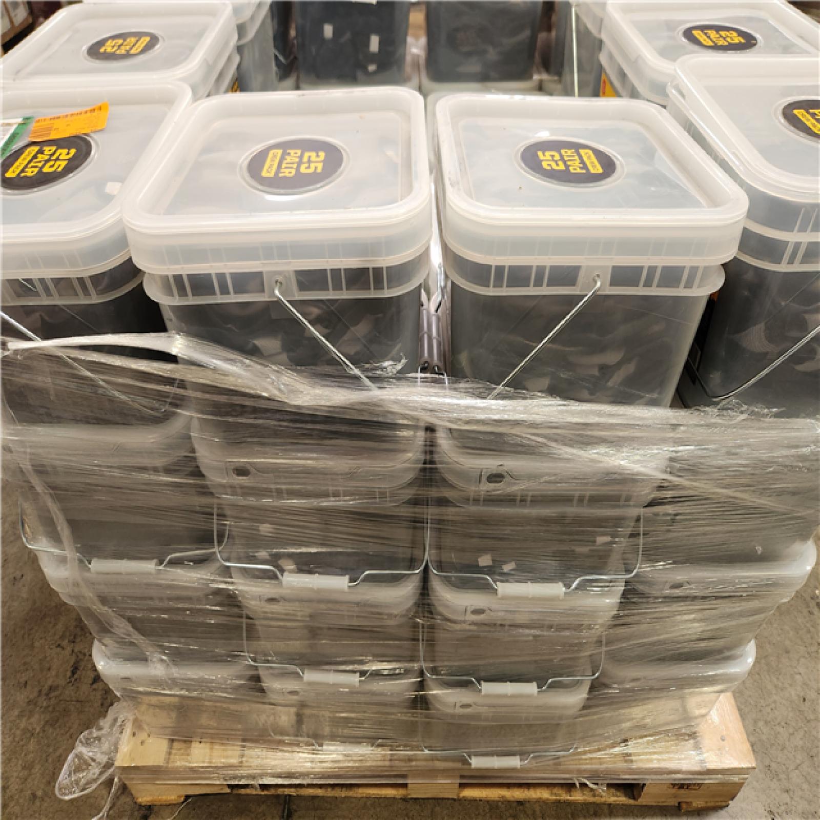 Phoenix Location NEW FIRM GRIP Large Nitrile Coated Work Gloves with Reusable Bucket (25-Pack) Pallet (68 Buckets)