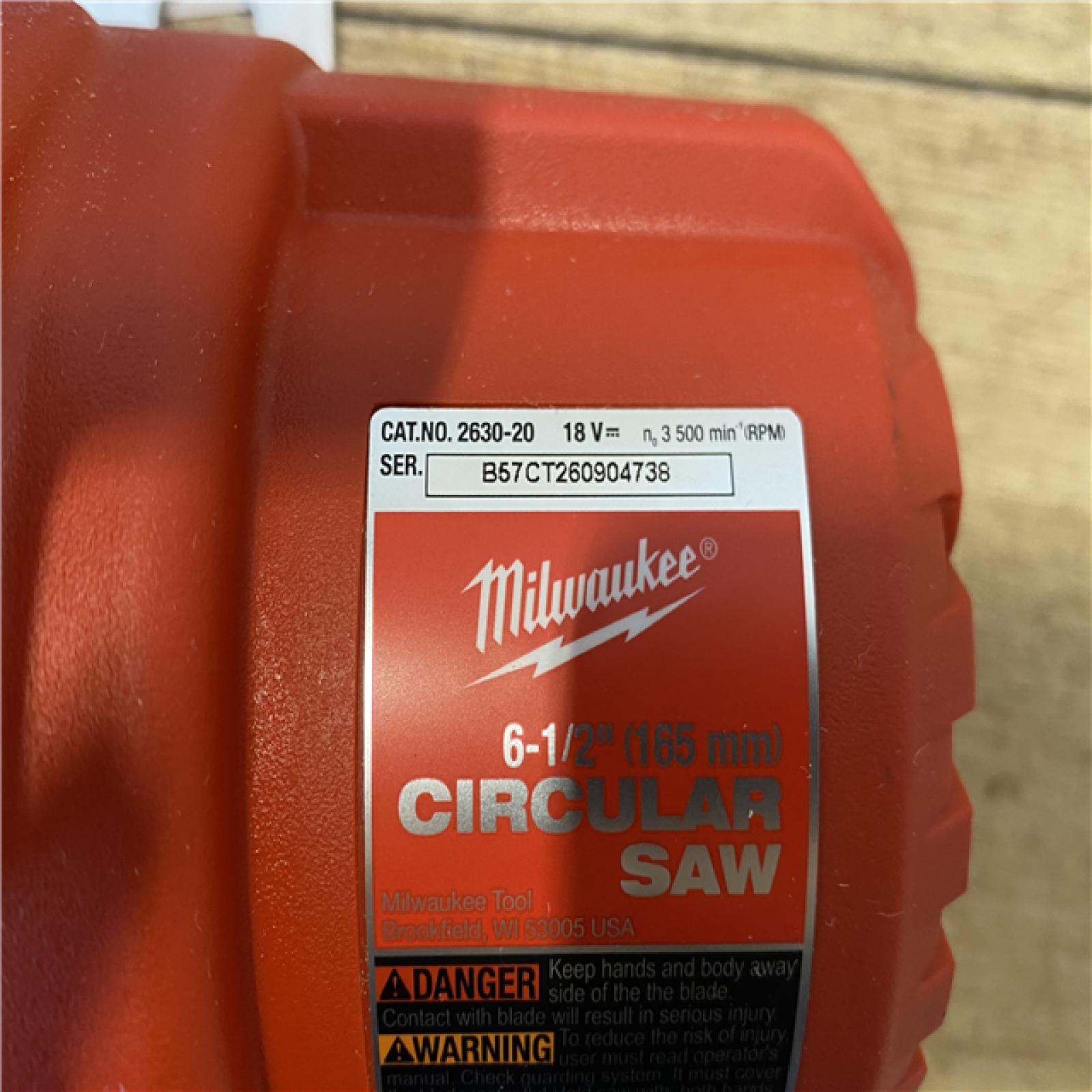 AS IS- Milwaukee 18V Lithium-Ion Cordless 6-1/2 in. Circular Saw (Tool-Only)