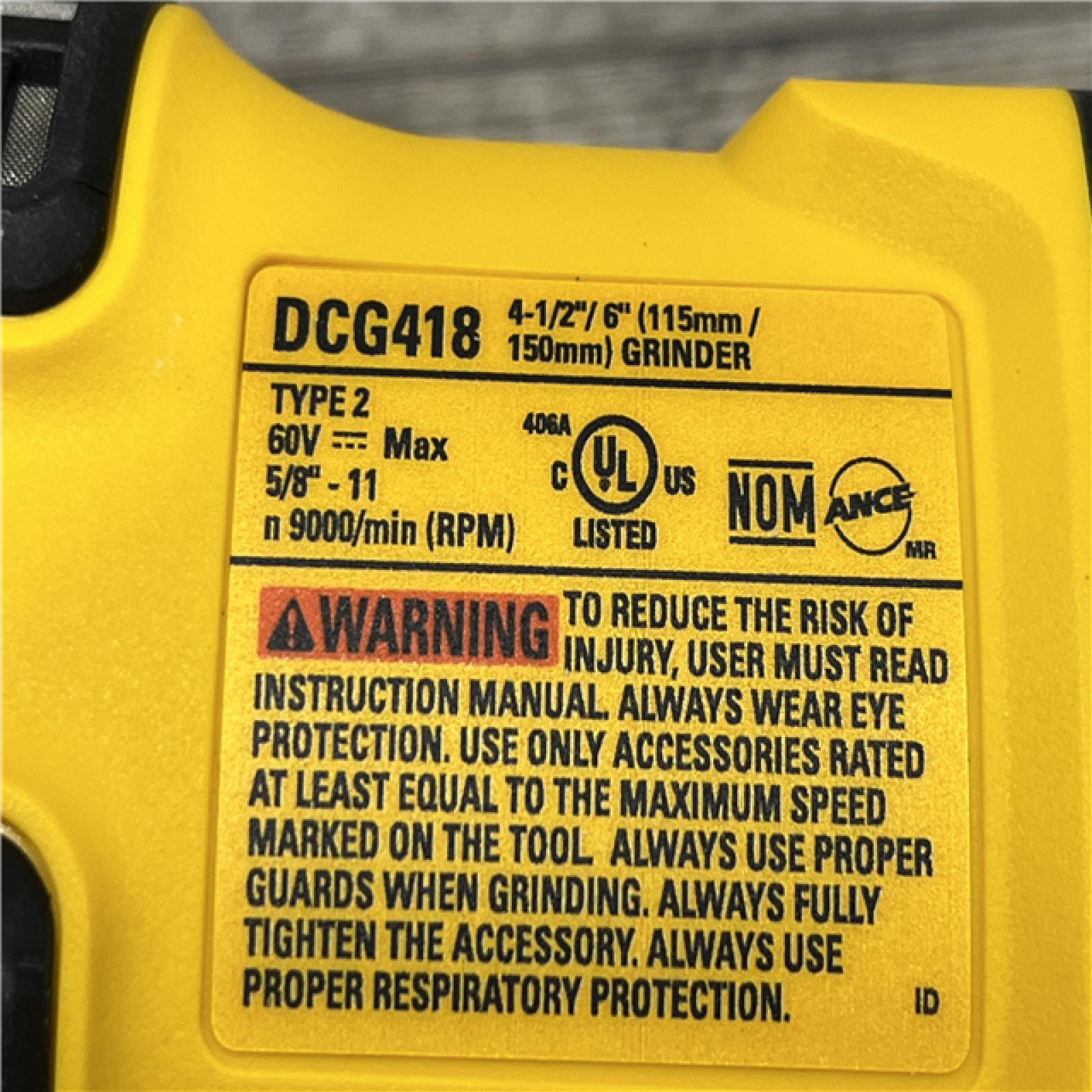 AS-IS DEWALT FLEXVOLT 60V MAX Cordless Brushless 4.5 in. to 6 in. Small Angle Grinder with Kickback Brake (Tool Only)