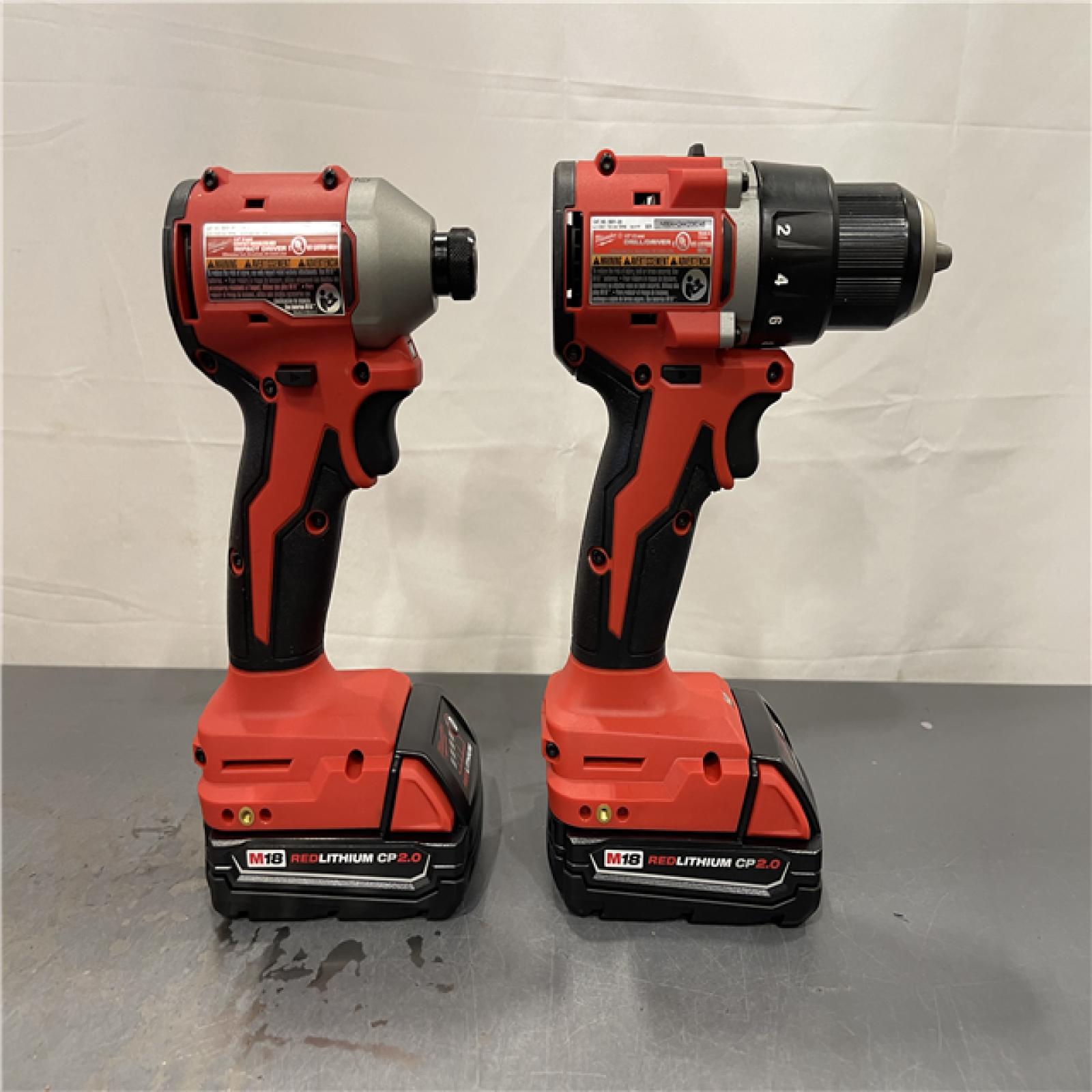 AS-IS - Milwaukee M18 18V Lithium-Ion Brushless Cordless Compact Drill/Impact Combo Kit
