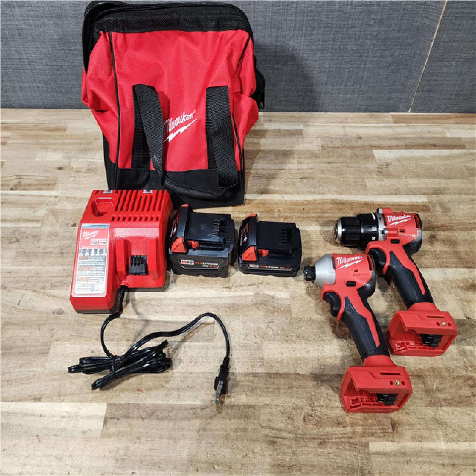 HOUSTON LOCATION - AS - IS Milwaukee 18-Volt Lithium-Ion Brushless Cordless Compact Hammer Drill/Impact Combo Kit