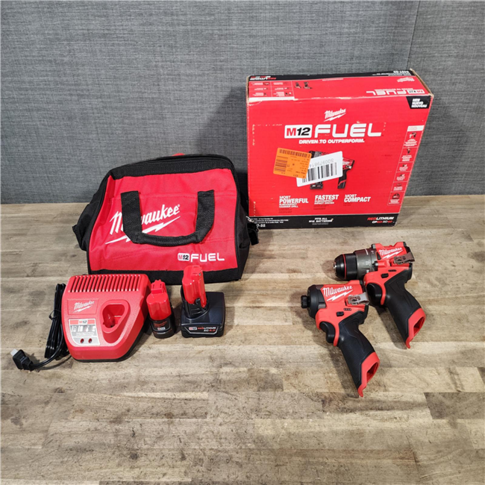 HOUSTON LOCATION - AS-IS (APPEARS LIKE NEW) Milwaukee 3497-22 12V Brushless Hammer Drill and Impact Driver Combo Kit
