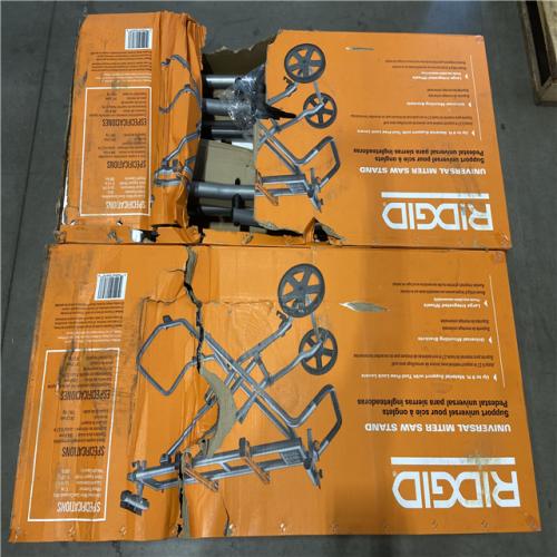 DALLAS LOCATION - RIDGID Foldable Mobile Miter Saw Stand with Mounting Braces - 2 UNITS