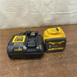AS-IS DEWALT FLEXVOLT 20V/60V MAX Lithium-Ion 6.0Ah Battery Pack with 6 Amp Output Charger