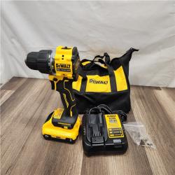 AS-IS DEWALT ATOMIC 20-Volt Lithium-Ion Cordless 1/2 in. Compact Hammer Drill with 3.0Ah Battery, Charger and Bag