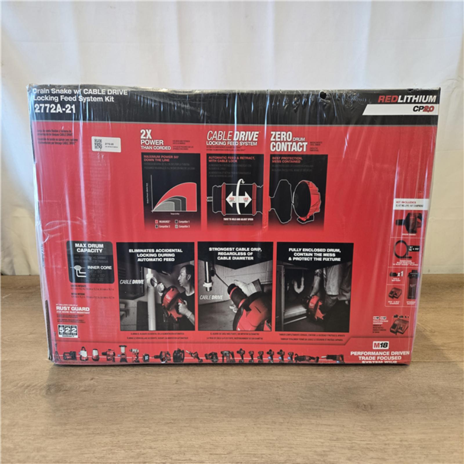 NEW!- Milwaukee FUEL 18-Volt Lithium-Iron Cordless Plumbing Drain Snake Auger Kit