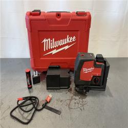 AS-IS - Milwaukee Green 100 ft. Cross Line and Plumb Points Rechargeable Laser Level Kit