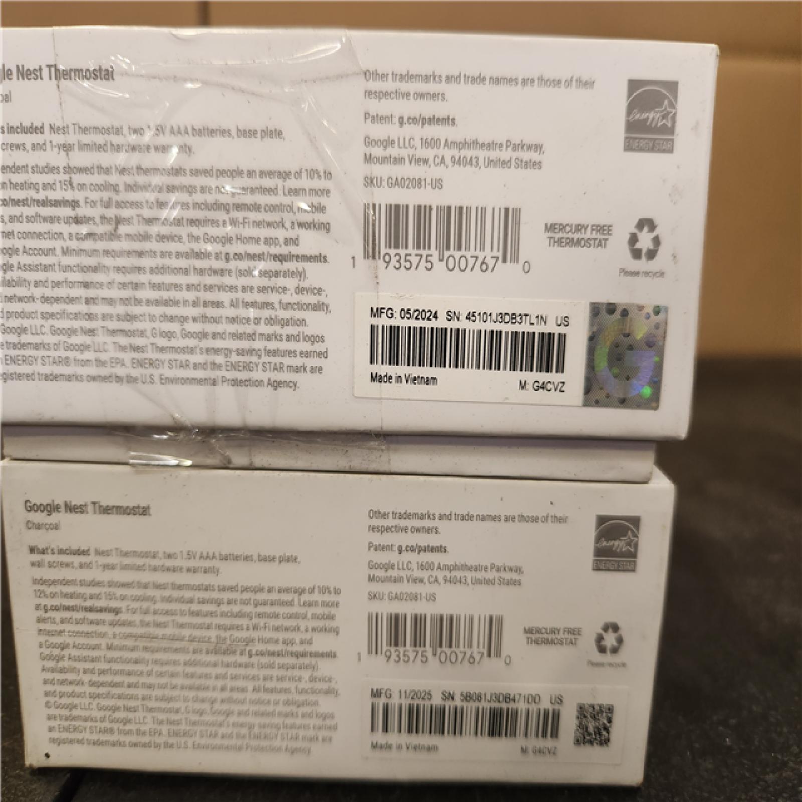 Phoenix AS-IS Google Nest Thermostat - Smart Programmable Wi-Fi Thermostat - (2-Pack)