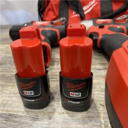 AS-IS Milwaukee 12V Lithium-Ion Cordless Drill Driver/Impact Driver Combo Kit