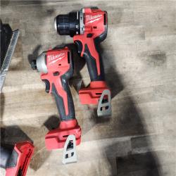 HOUSTON LOCATION - AS-IS Milwaukee M18 18-Volt Lithium-Ion Brushless Cordless Combo Kit (4-Tool) with 2-Batteries  1-Charger