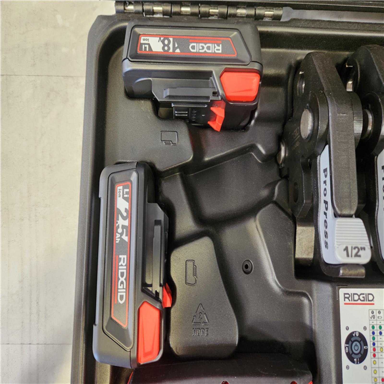 Phoenix NEW RIDGID RP 351 ProPress Inline Standard Press Tool Kit (Includes Case + 2  18V Lio-Ion Batteries + Charger + 6 Press Tool Jaws