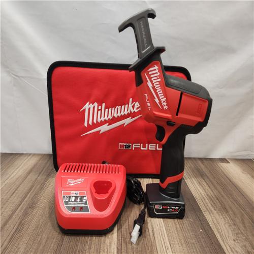 AS-IS- Milwaukee M12 FUEL 12-Volt Lithium-Ion Brushless Cordless HACKZALL Reciprocating Saw Kit W/ Free M12 2.0Ah Compact Battery