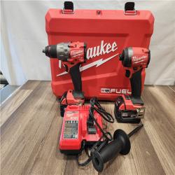 AS-IS- MILWAUKEE FUEL 18V Lithium-Ion Brushless Cordless Hammer Drill and Impact Driver Combo Kit