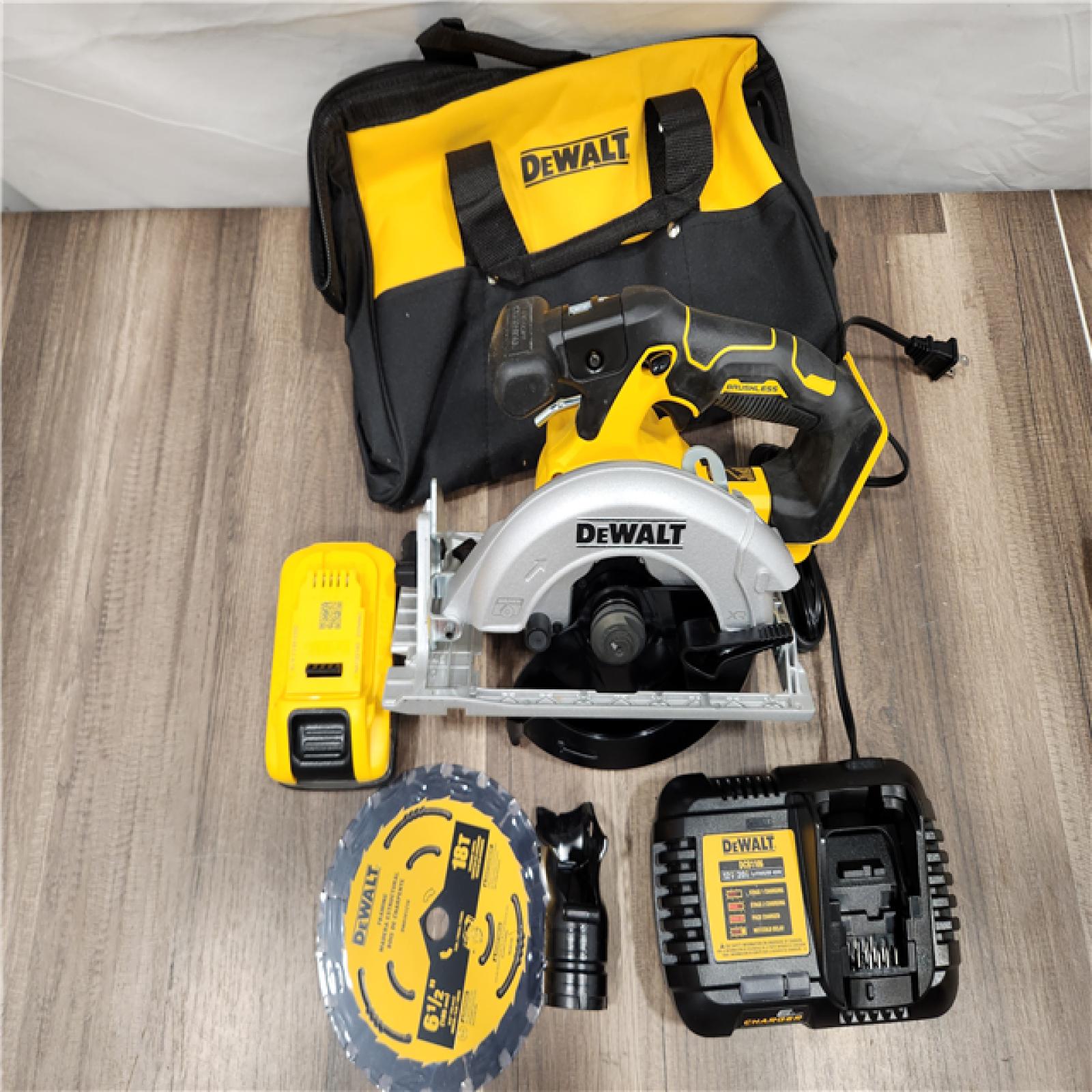 AS-IS - DEWALT 20V MAX Lithium-Ion Cordless Brushless 6-1/2 in. Circular Saw Kit with 5.0 Ah Battery and Charger