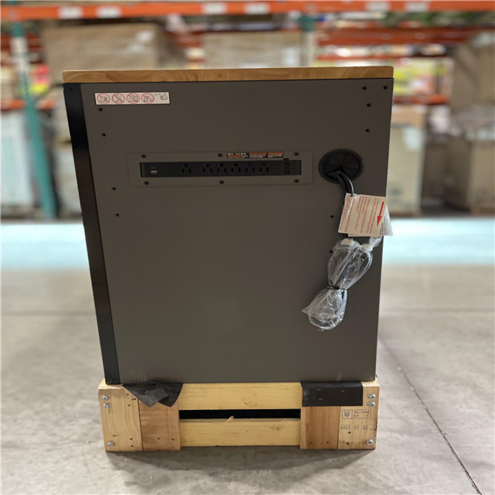 DALLAS LOCATION - Husky Heavy Duty 61 in. W x 23 in. D 15-Drawer Matte Gray Mobile Workbench Cabinet with Solid Wood Top