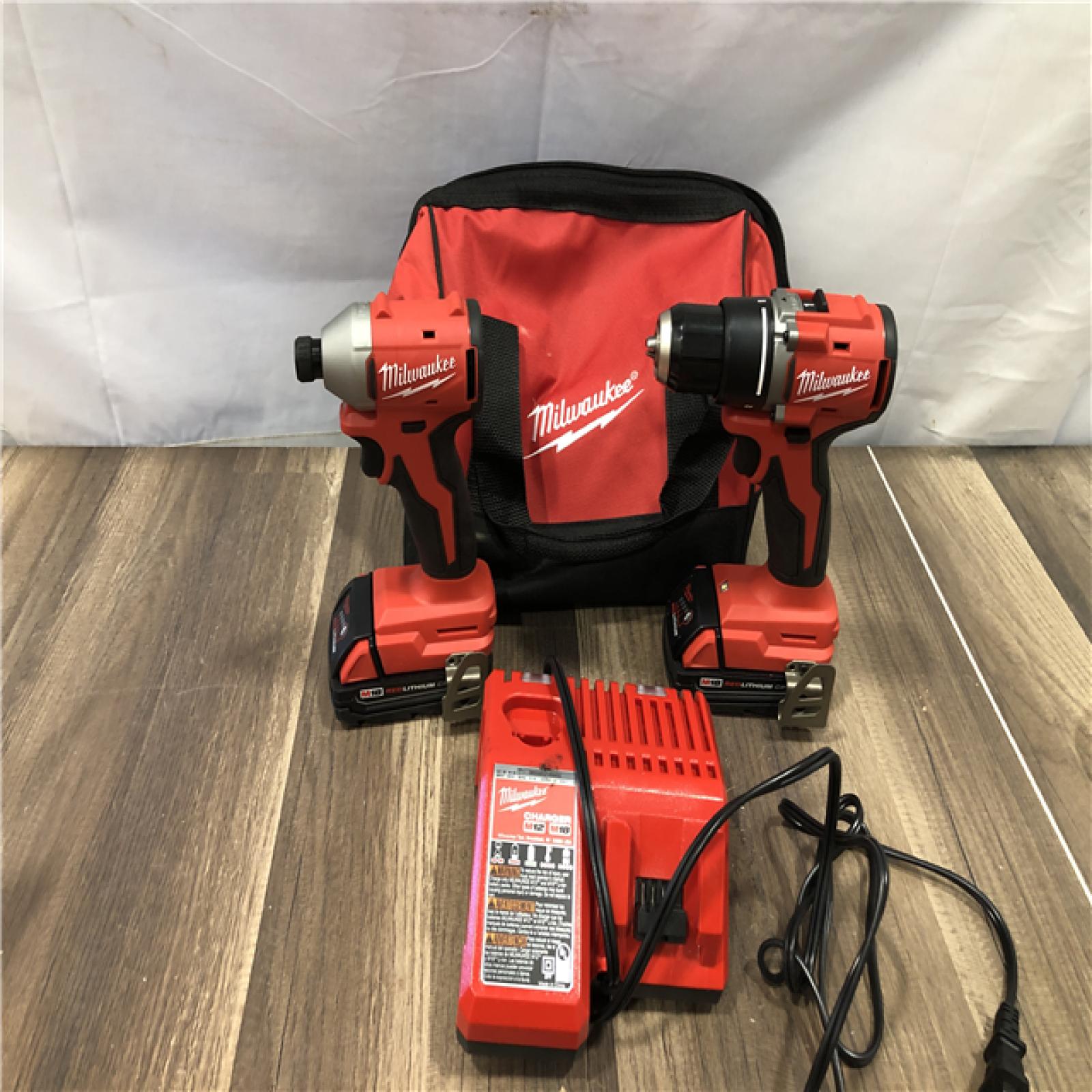 AS-IS Milwaukee 18V Lithium-Ion Brushless Cordless Compact Drill/Impact Combo Kit