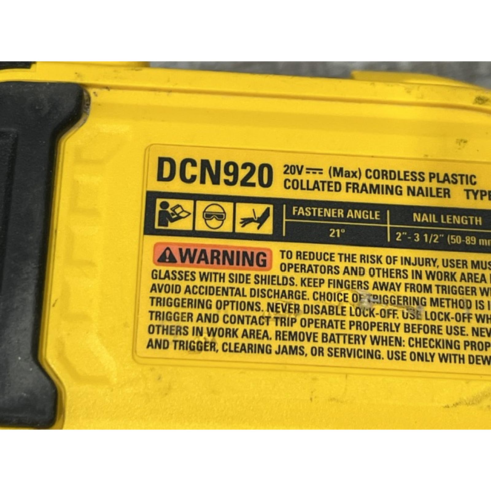 AS-IS DEWALT 20-Volt 21° Cordless Framing Nailer (Tool-Only)