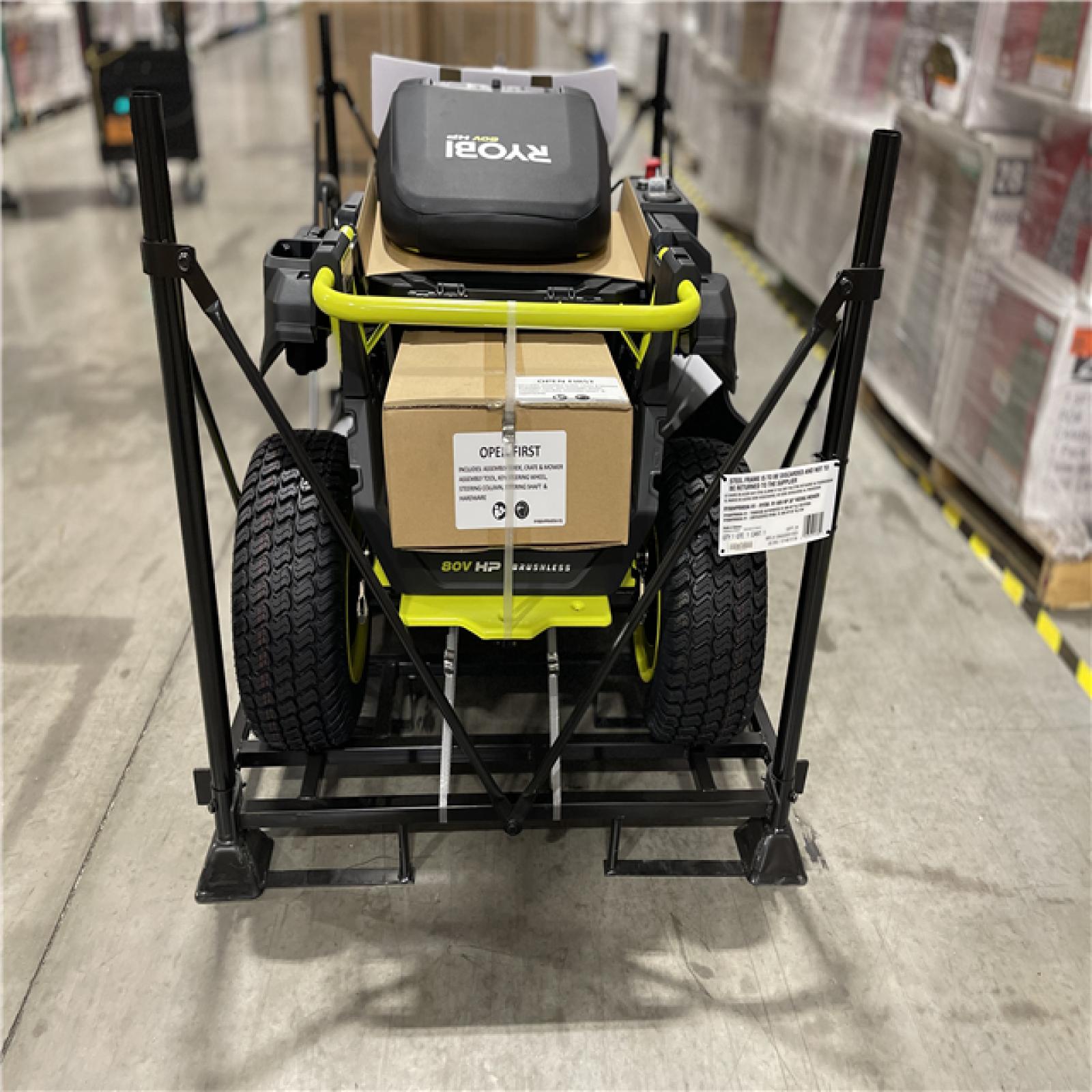 DALLAS LOCATION - RYOBI R1 80V HP Brushless Lithium Battery Cordless Electric 30 in. Riding Lawn Mower