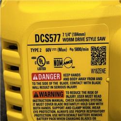 AS-IS DEWALT FLEXVOLT 60V MAX Cordless Brushless 7-1/4 in. Wormdrive Style Circular Saw (Tool Only)