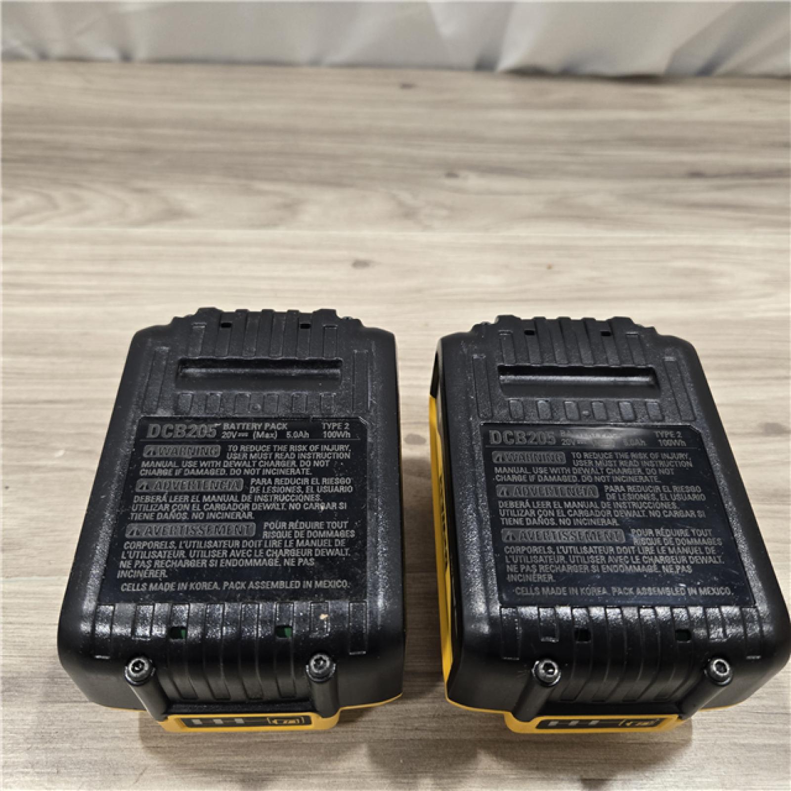 AS-IS DEWALT 20V MAX XR Premium Lithium-Ion 5.0Ah Battery Pack (2 Pack)