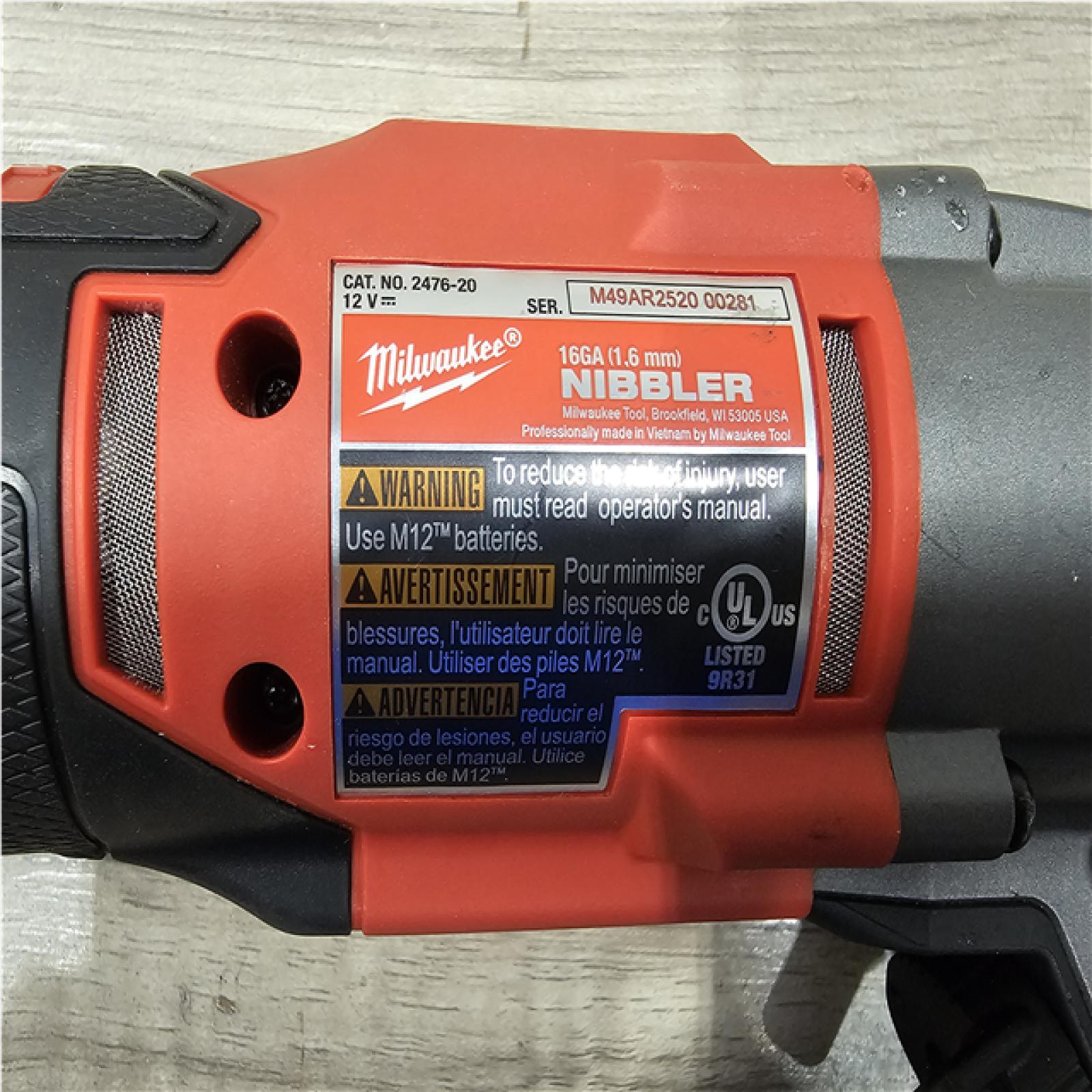 AS-IS Milwaukee FUEL 12-Volt Lithium-Ion Brushless Cordless 16-Gauge Variable Speed Nibbler (Tool-Only)