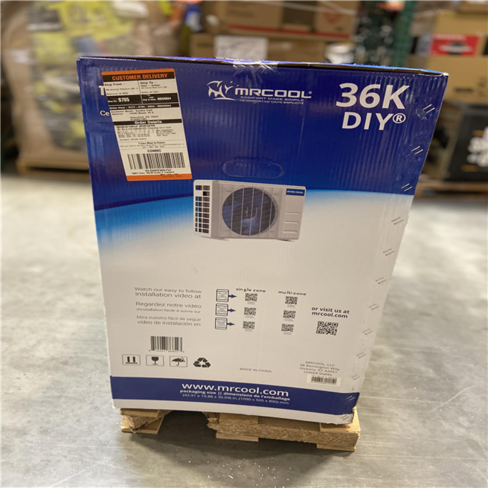 DALLAS LOCATION - MRCOOL DIY 36,000 BTU 3-Ton Mini Split Heat Pump Condenser w/25 ft. Pre-Charged Line-Set and DIY Installation Kit 208V/230-Volt