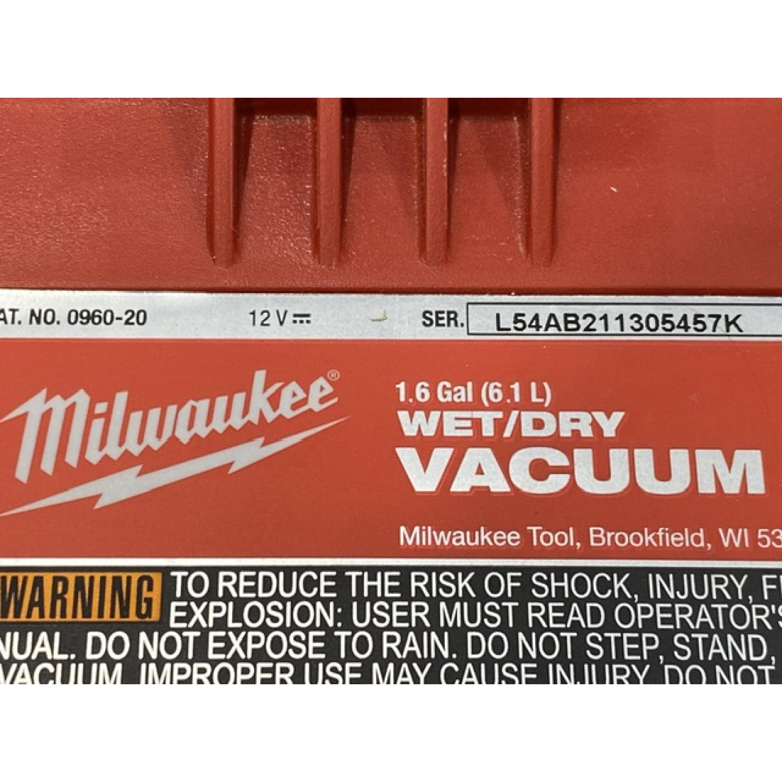 AS-IS Milwaukee FUEL 12-Volt Lithium-Ion Cordless 1.6 Gal. Wet/Dry Vacuum (Vacuum-Only)