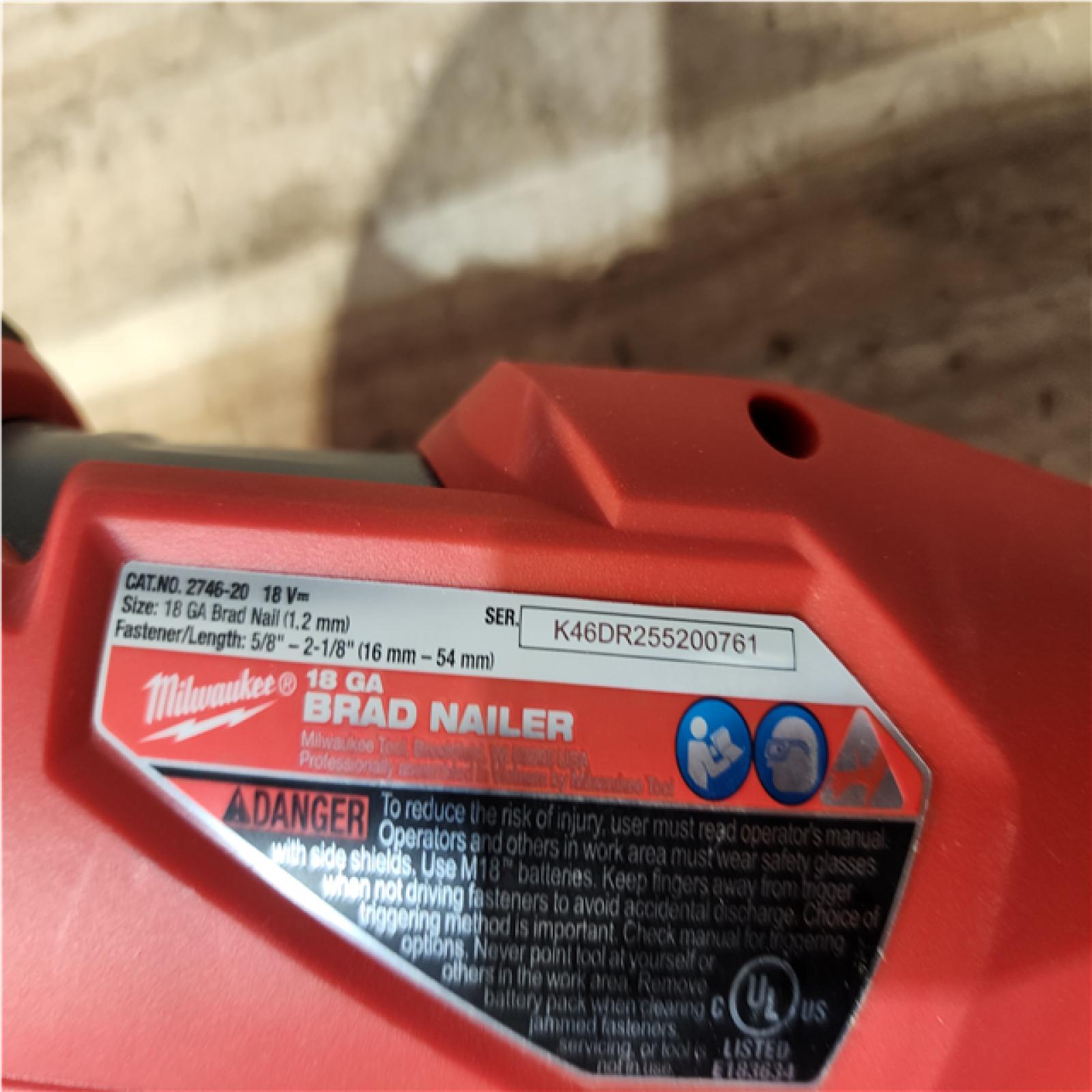 Houston Location AS-IS Milwaukee FUEL 18-Volt Lithium-Ion Brushless Cordless Gen II 18-Gauge Brad Nailer (Tool-Only)