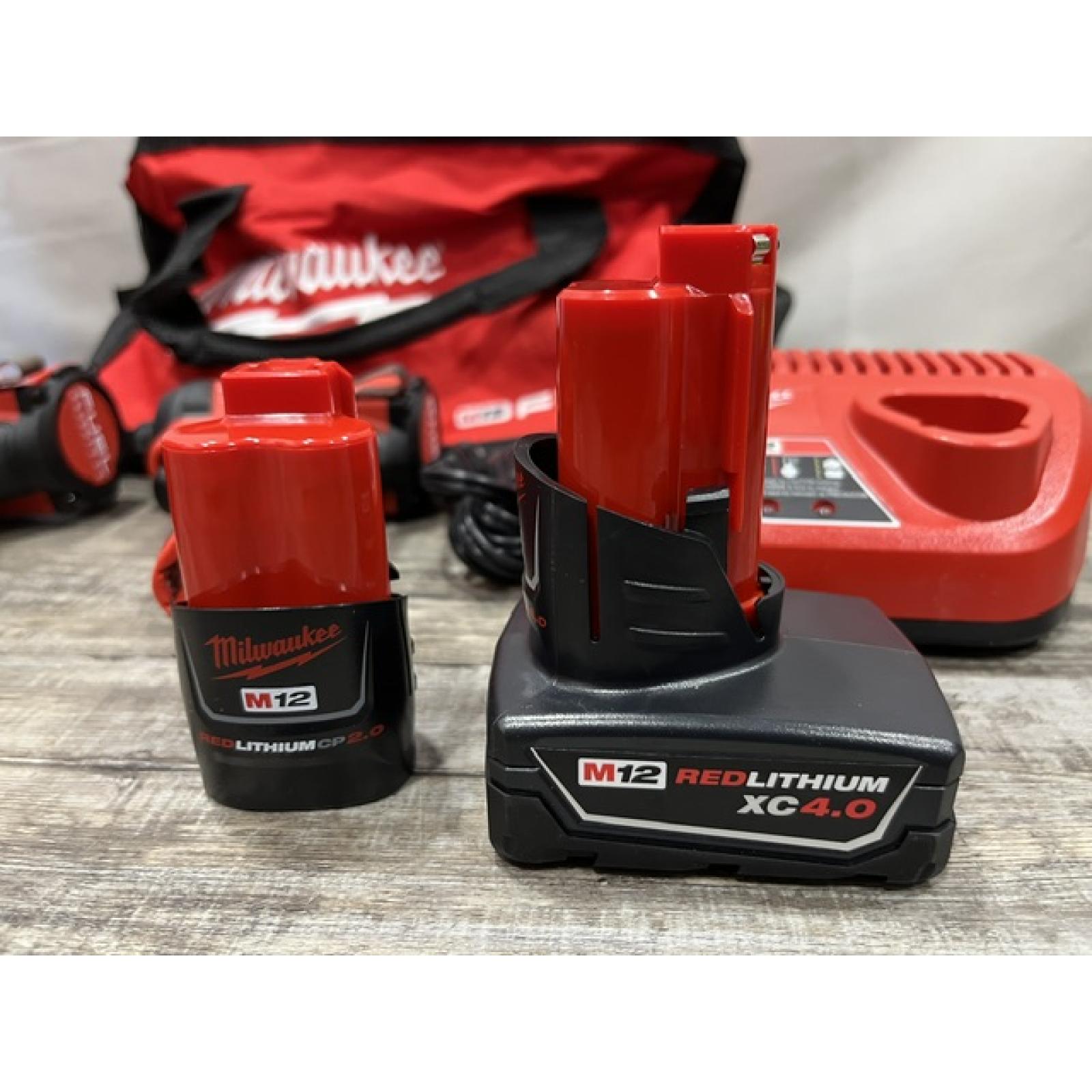 AS-IS Milwaukee FUEL 12-Volt Lithium-Ion Brushless Cordless Hammer Drill and Impact Driver Combo Kit