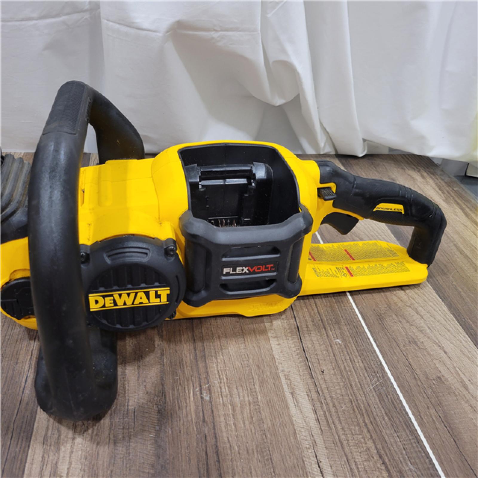 AS-IS DEWALT T 60V MAX 16in. Brushless Cordless Battery Powered Chainsaw Kit with (1) FLEXVOLT 2 Ah Battery & Charger