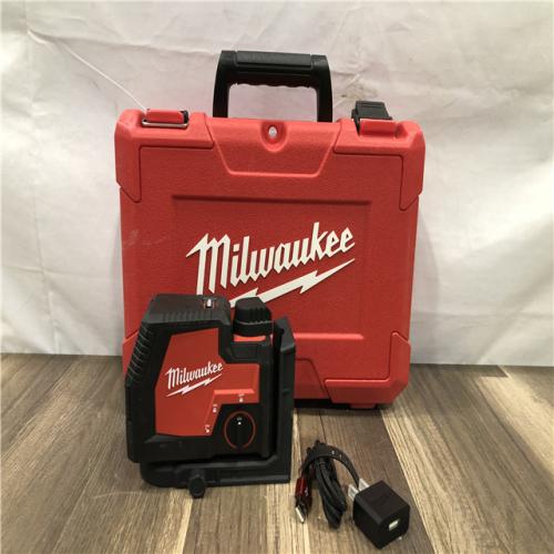 AS-IS Milwaukee 100 ft. REDLITHIUM Lithium-Ion USB Green Rechargeable Cross Line Laser Level with Charger