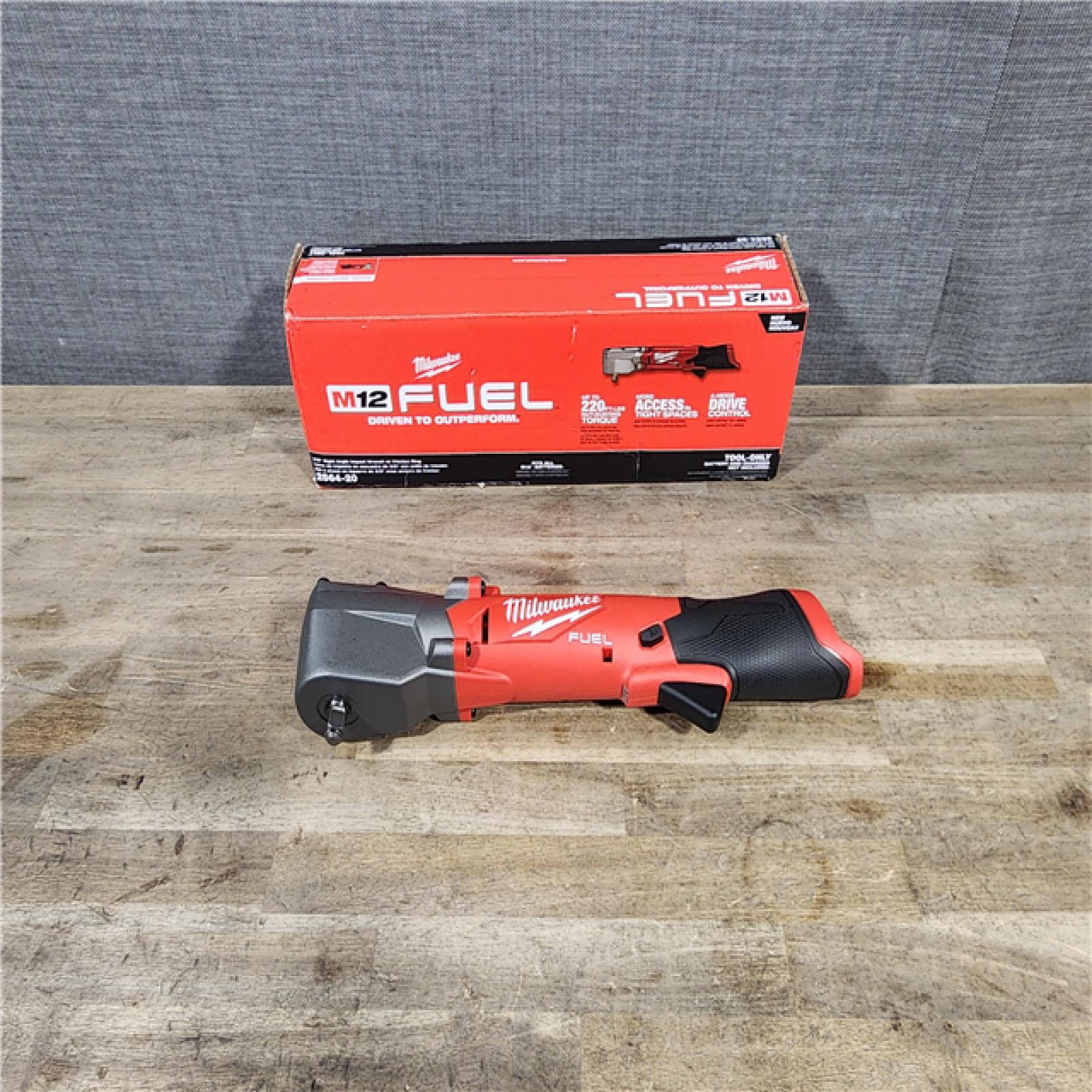 HOUSTON LOCATION - AS-IS (APPEARS LIKE NEW) Milwaukee 2564-20 M12 FUEL 12V Lithium-Ion Brushless Cordless 3/8 in. Right Angle Impact Wrench (Tool-Only)