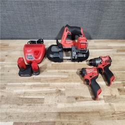 HOUSTON LOCATION - AS-IS MILWAUKEE 3 TOOL COMBO KIT W/ (2) BATTERY & CHARGER