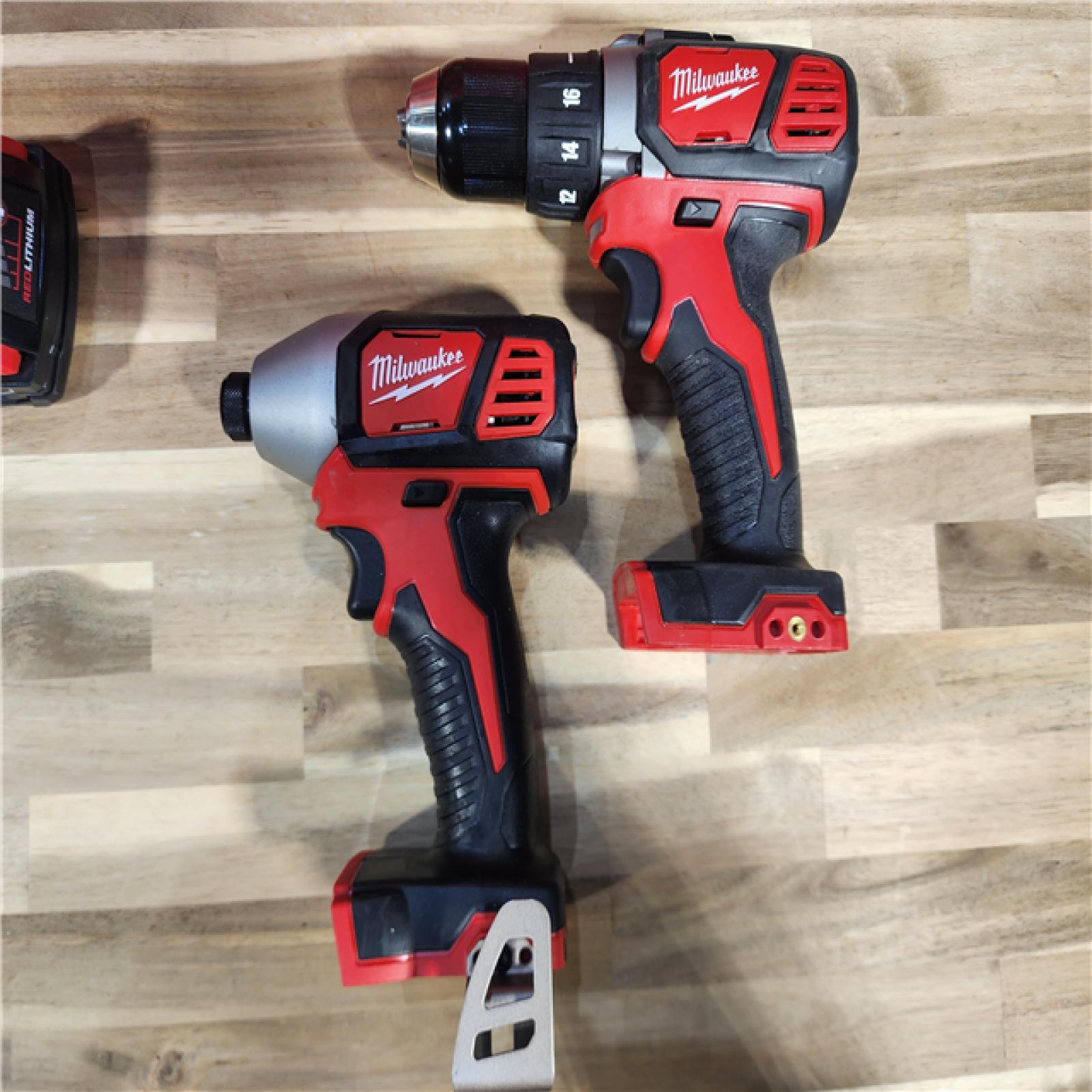 HOUSTON LOCATION - AS-IS Milwaukee M18 18V Cordless Brushed 2 Tool Drill/Driver and Impact Driver Kit