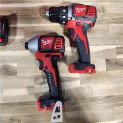 HOUSTON LOCATION - AS-IS Milwaukee M18 18V Cordless Brushed 2 Tool Drill/Driver and Impact Driver Kit