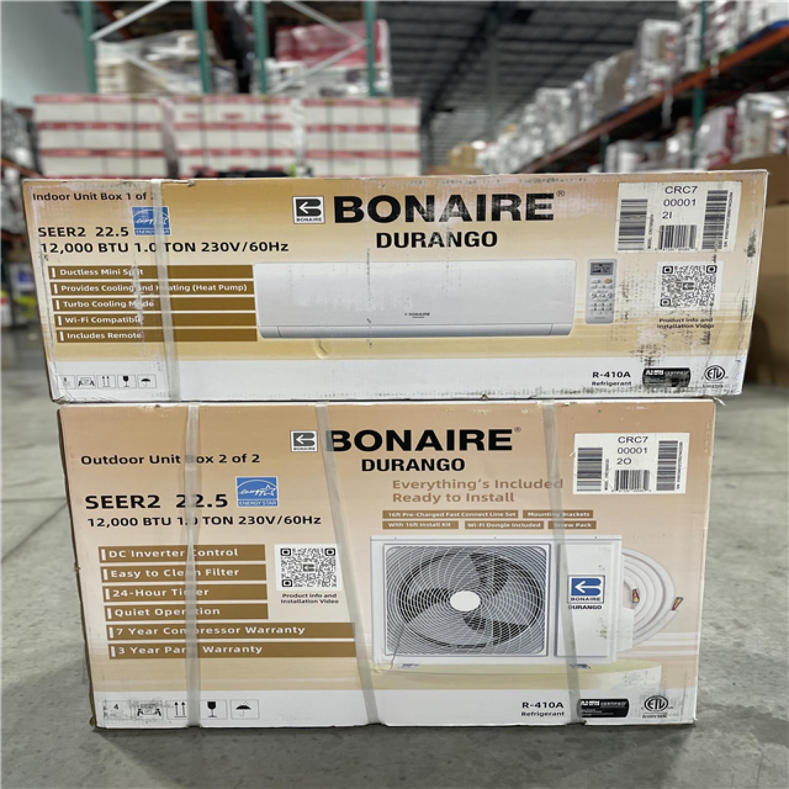 NEW! - Bonaire 12 000 BTU 230V Ductless Mini Split Air Conditioner with Heat Pump