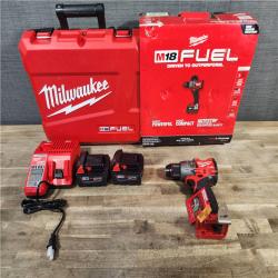 HOUSTON LOCATION - AS-IS (APPEARS LIKE NEW) Milwaukee 2904-22 Hammer Drill Driver Kit with Batteries  Charger & Tool Case  Red