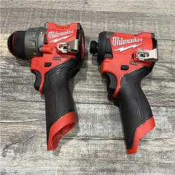 AS-IS Milwaukee FUEL 12-Volt Lithium-Ion Brushless Cordless Hammer Drill and Impact Driver Combo Kit