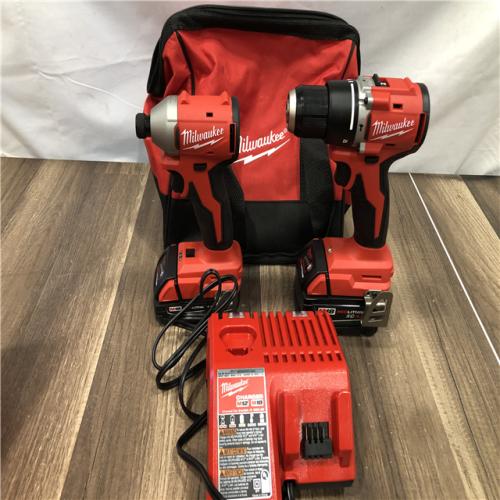 AS-IS Milwaukee 18-Volt Lithium-Ion Brushless Cordless Compact Hammer Drill/Impact Combo Kit