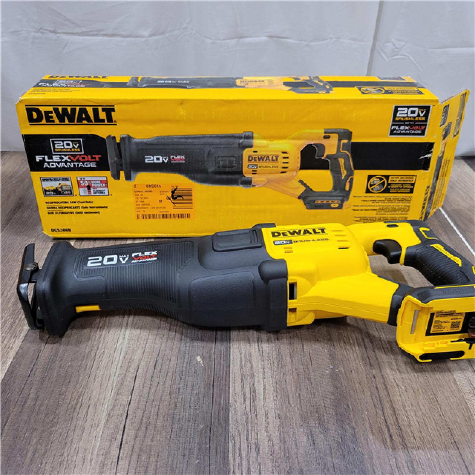 AS-I DEWALT S20V MAX Lithium Ion Cordless Brushless Reciprocating Saw with FLEXVOLT ADVANTAGE (Tool Only)