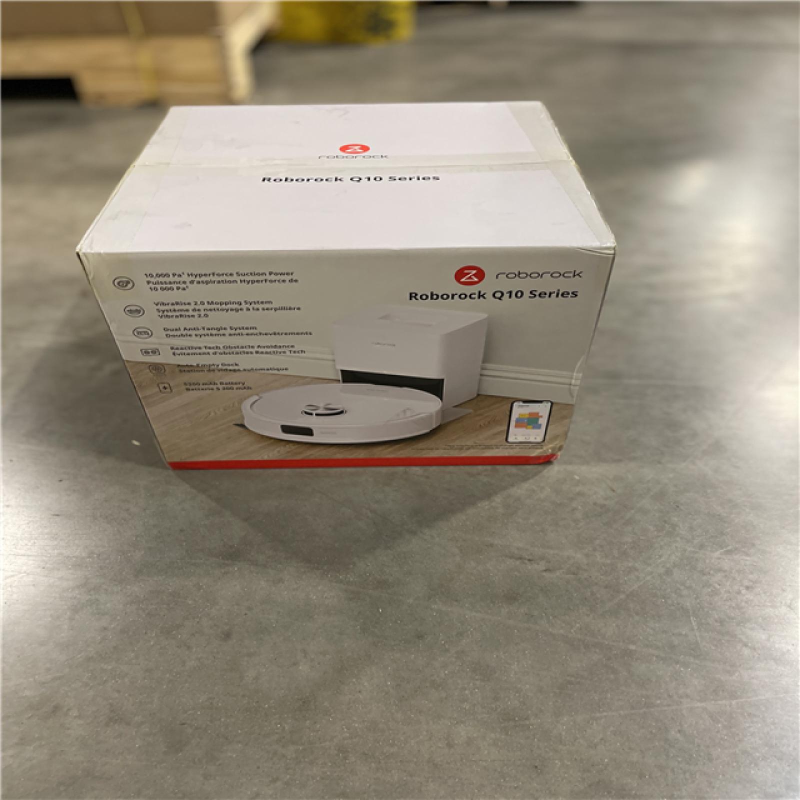 NEW! - Roborock Q10 VFS+ 13. 9 in. Robotic Vacuum and Mop with Smart Navigation Auto Lifting Mop Multi-Surface in White