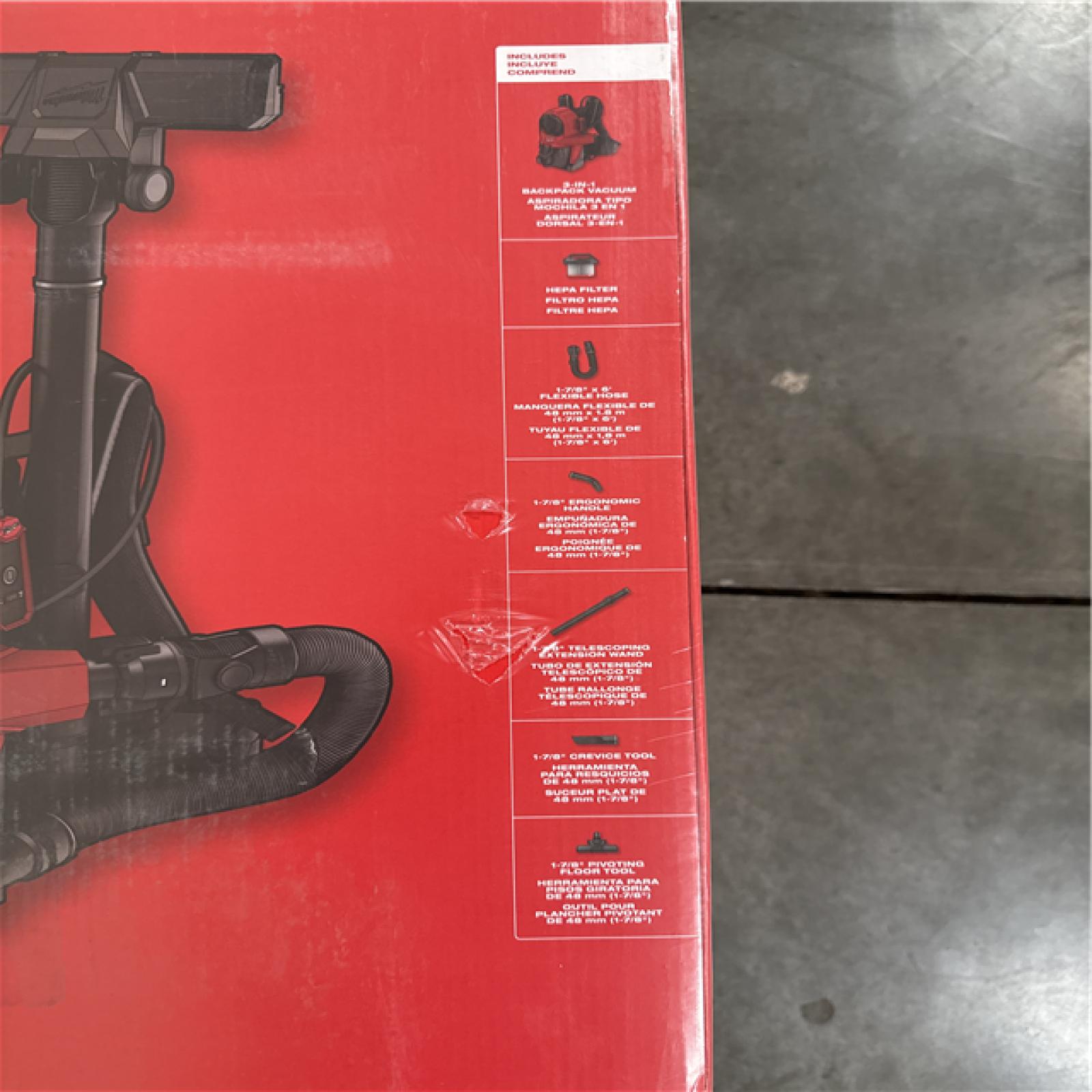 California NEW Milwaukee 3 in 1 Backpack Vacuum (No Battery)