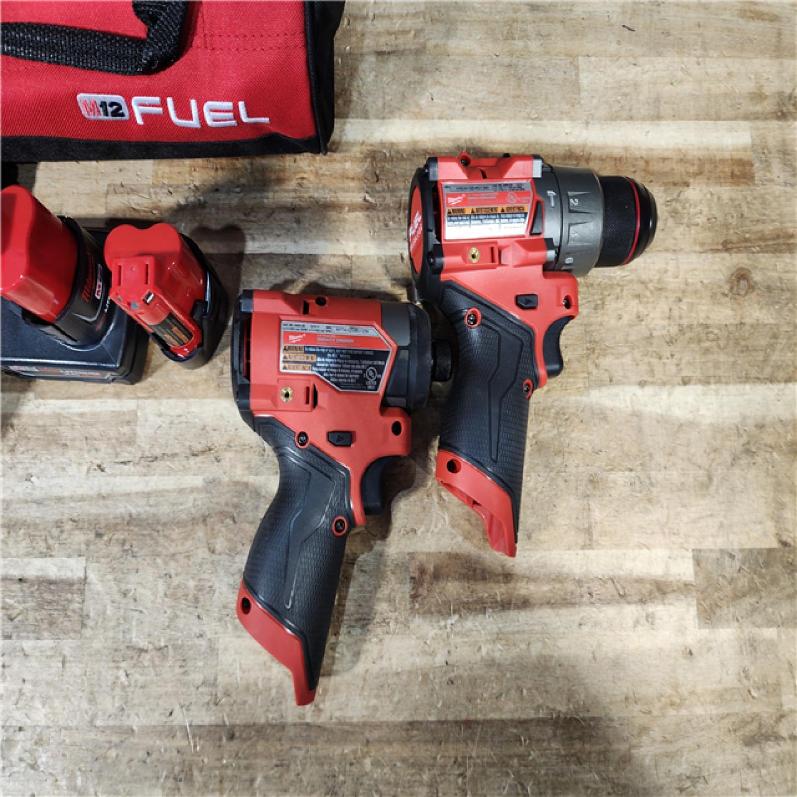 HOUSTON LOCATION - AS - IS Milwaukee FUEL 12-Volt Lithium-Ion Brushless Cordless Hammer Drill and Impact Driver Combo Kit