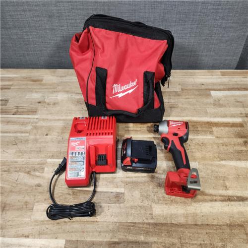 HOUSTON LOCATION - AS - IS Milwaukee 18-Volt Lithium-Ion Compact Brushless Cordless 1/4 in. Impact Driver Kit