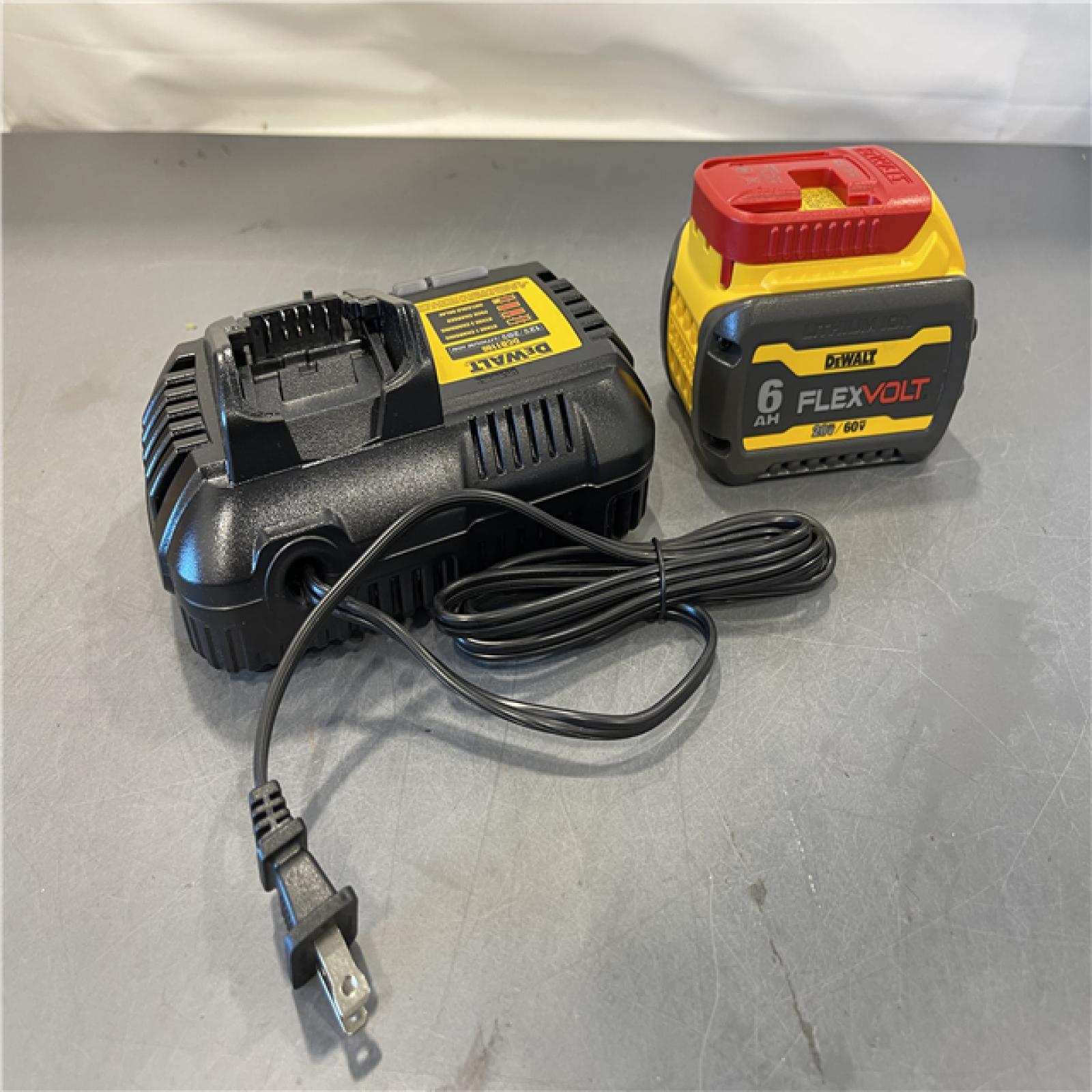 AS-IS - DEWALT FLEXVOLT 20V/60V MAX Lithium-Ion 6.0Ah Battery Pack with 6 Amp Output Charger