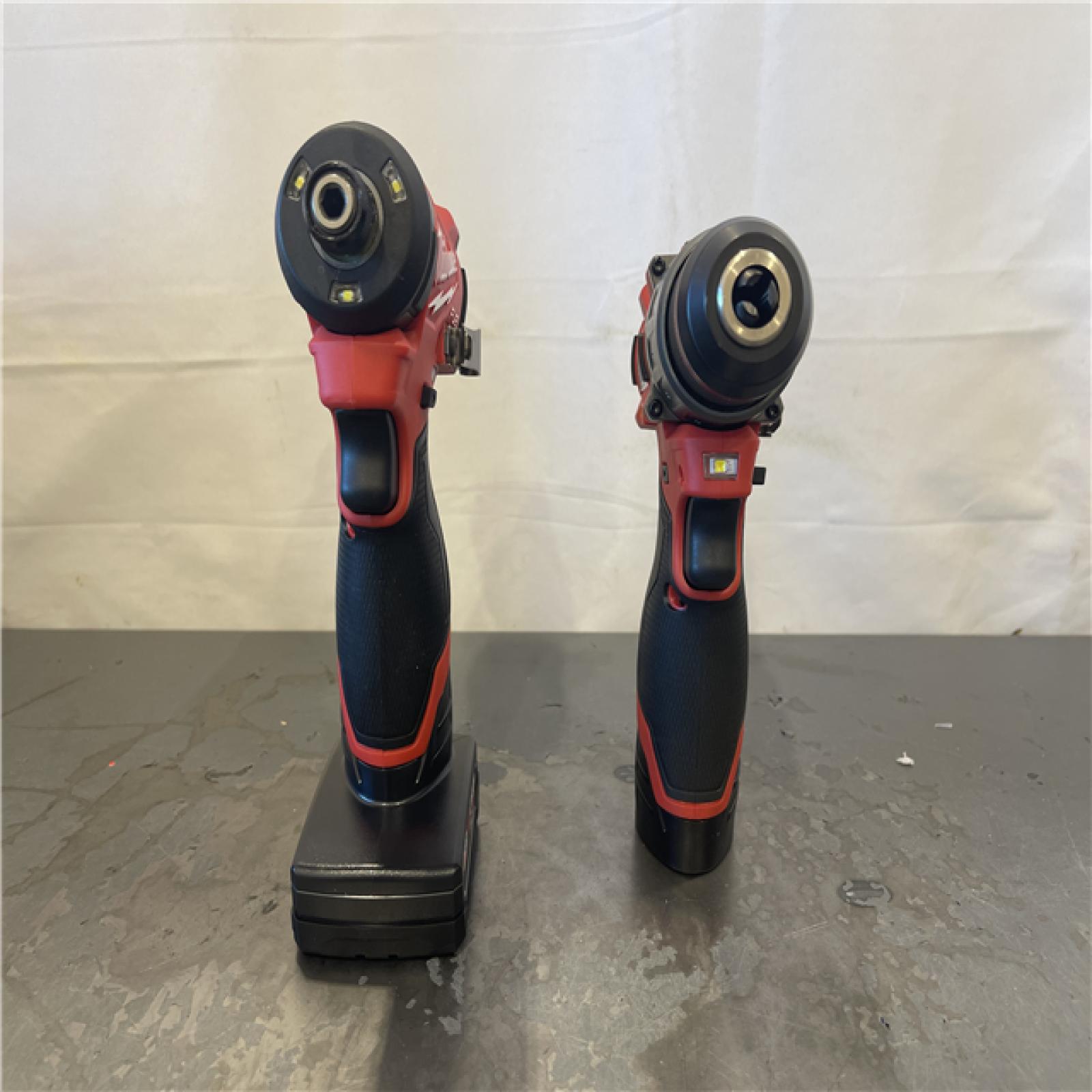 AS-IS- Milwaukee 12V Brushless Hammer Drill and Impact Driver Combo Kit