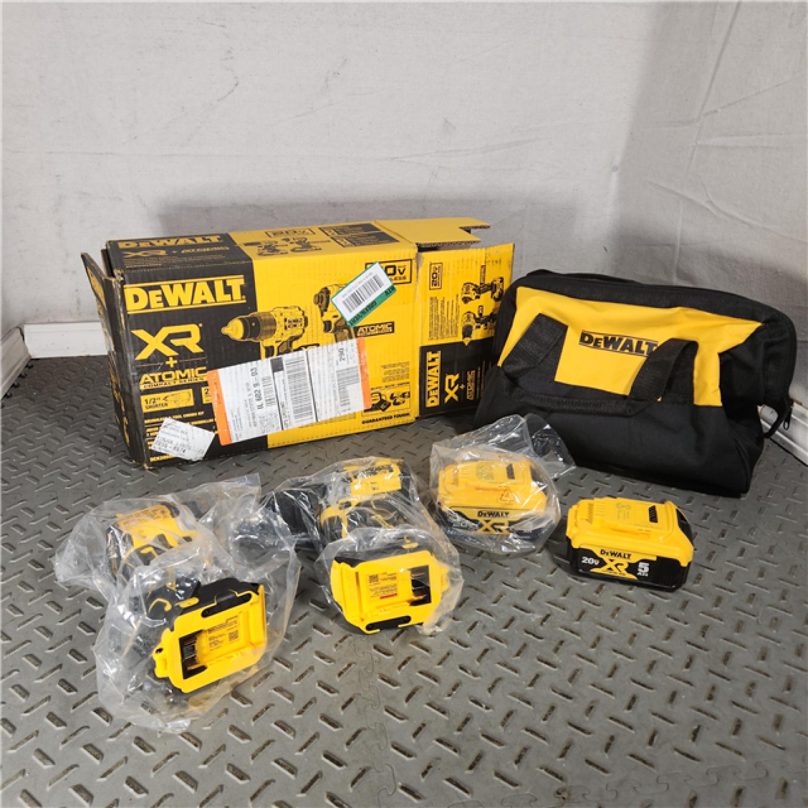 Houston Location - As-Is DeWalt DCK2050M2 20V Hammer Drill & Impact Driver Kit W/Batteries  Charger & Bag - Appears IN LIKE NEW Condition