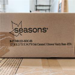 Phoenix Location NEW Bath Vanity 12Wx21Dx34.5H Oak Caramel 3 Drawer Vanity Base Pallet (12 Boxes)