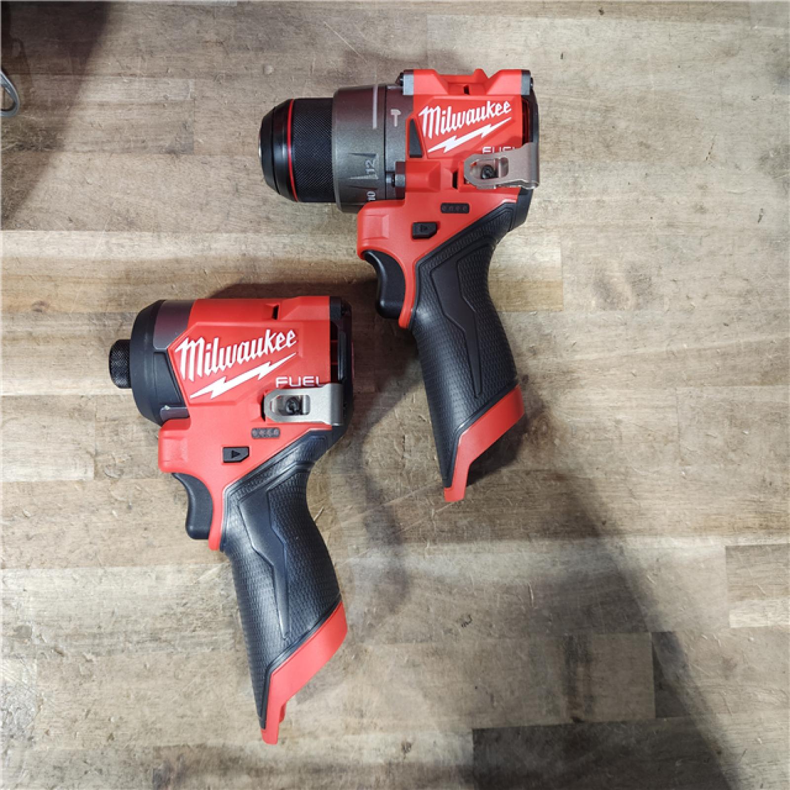 HOUSTON LOCATION - AS-IS Milwaukee FUEL 12-Volt Lithium-Ion Brushless Cordless Hammer Drill and Impact Driver Combo Kit