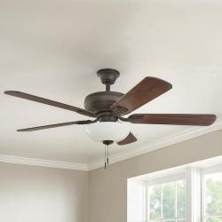 Phoenix NEW Hampton Bay Rothley II 52 in. Indoor LED Bronze Ceiling Fan with Light Kit  Downrod  Reversible Motor and Reversible Blades Pallet 24 Count (SEALED)